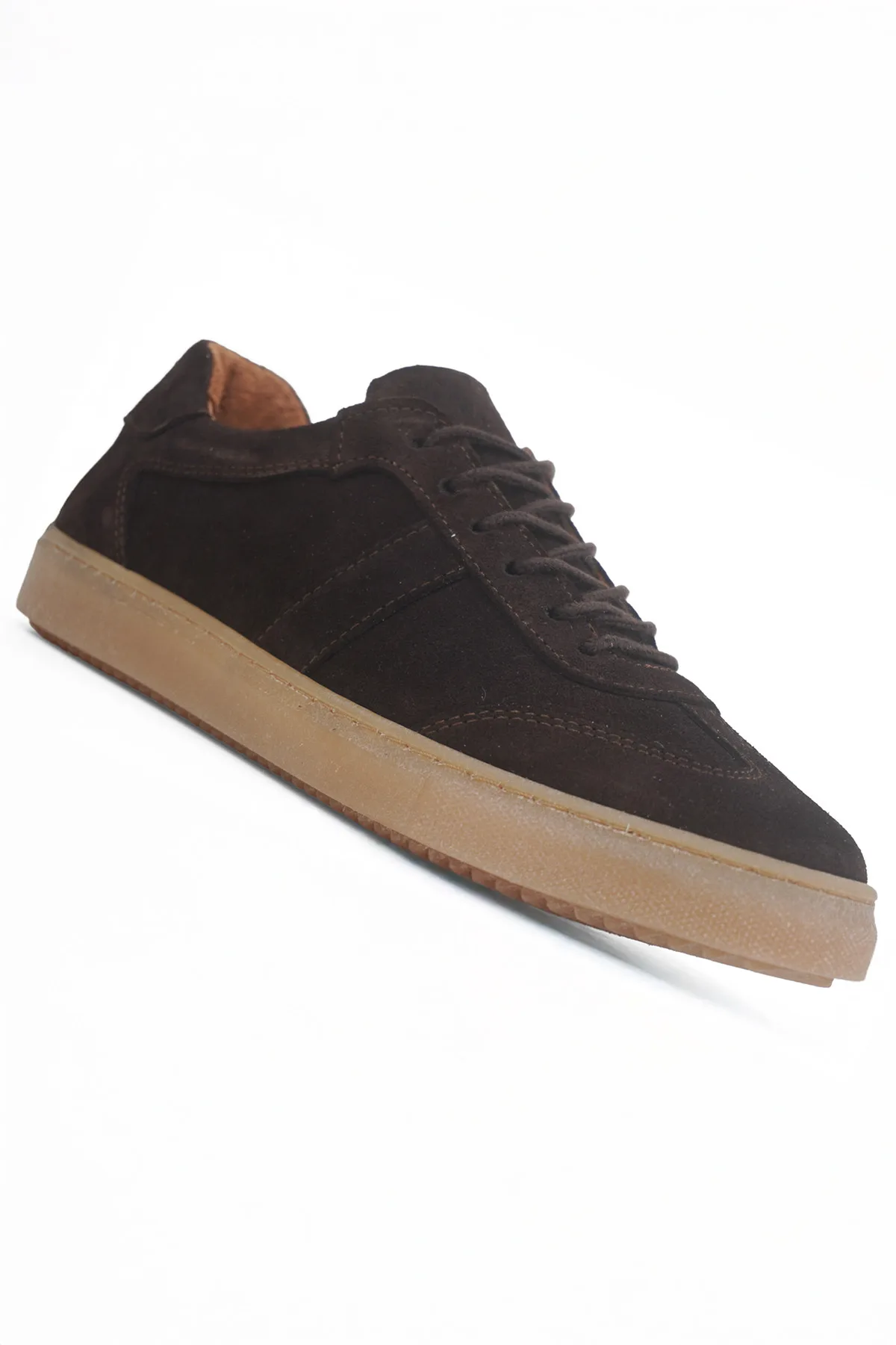 Taba Süet Kadın Hakiki Deri Casual Sneaker Kahverengi Süet