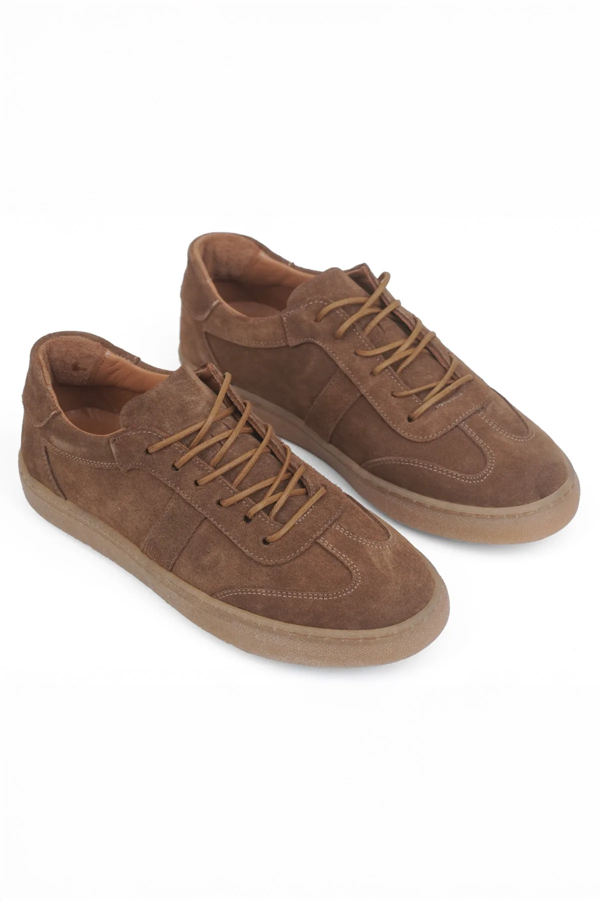 Taba Süet Kadın Hakiki Deri Casual Sneaker Taba Süet