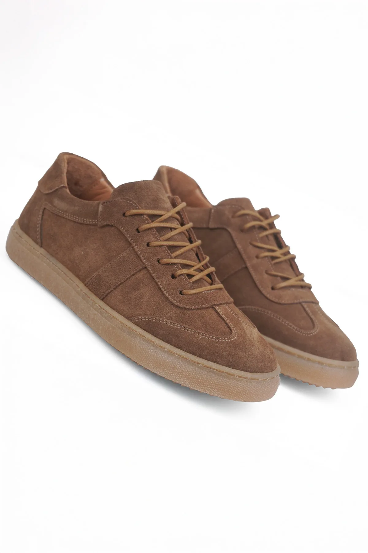 Taba Süet Kadın Hakiki Deri Casual Sneaker Taba Süet