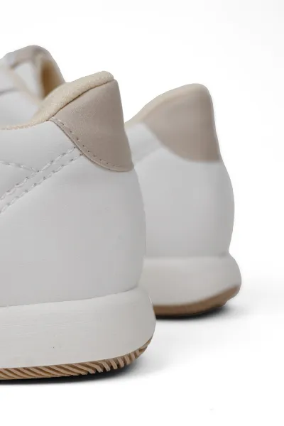 Beyaz Kadın Ortopedik Spor Ayakkabı Yumuşak Taban Günlük Rahat Sneaker Beyaz