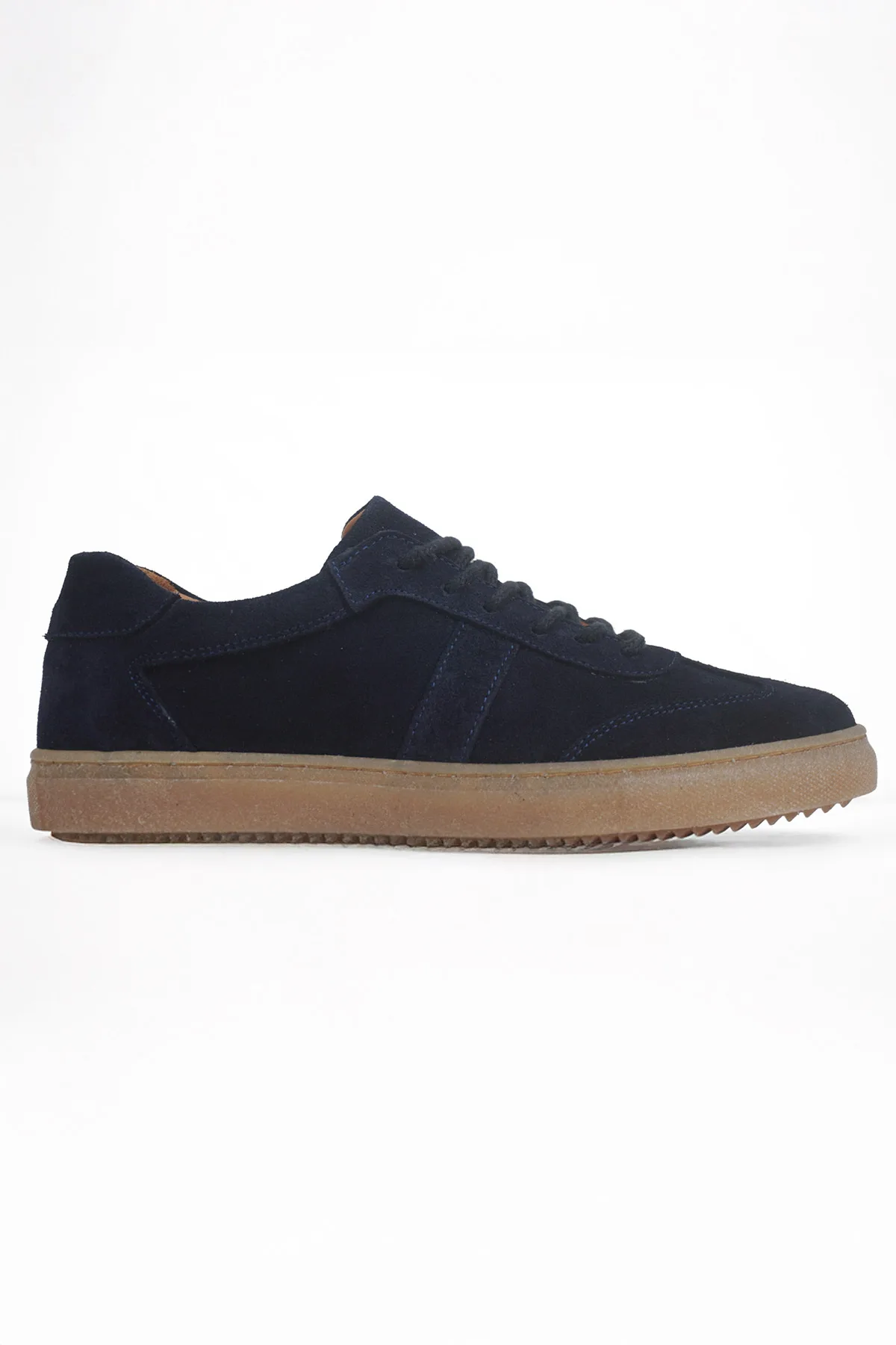 Taba Süet Kadın Hakiki Deri Casual Sneaker Lacivert Süet