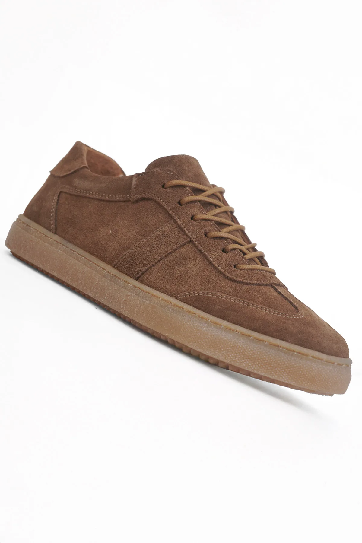 Taba Süet Kadın Hakiki Deri Casual Sneaker Taba Süet