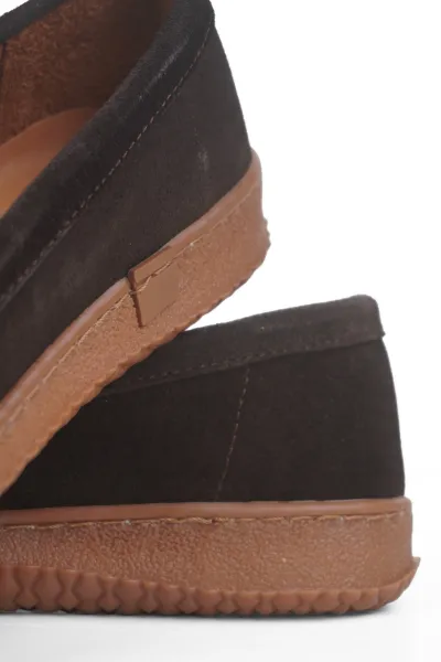 Kadın Hakiki Deri Ortopedik Loafer Kahverengi Süet