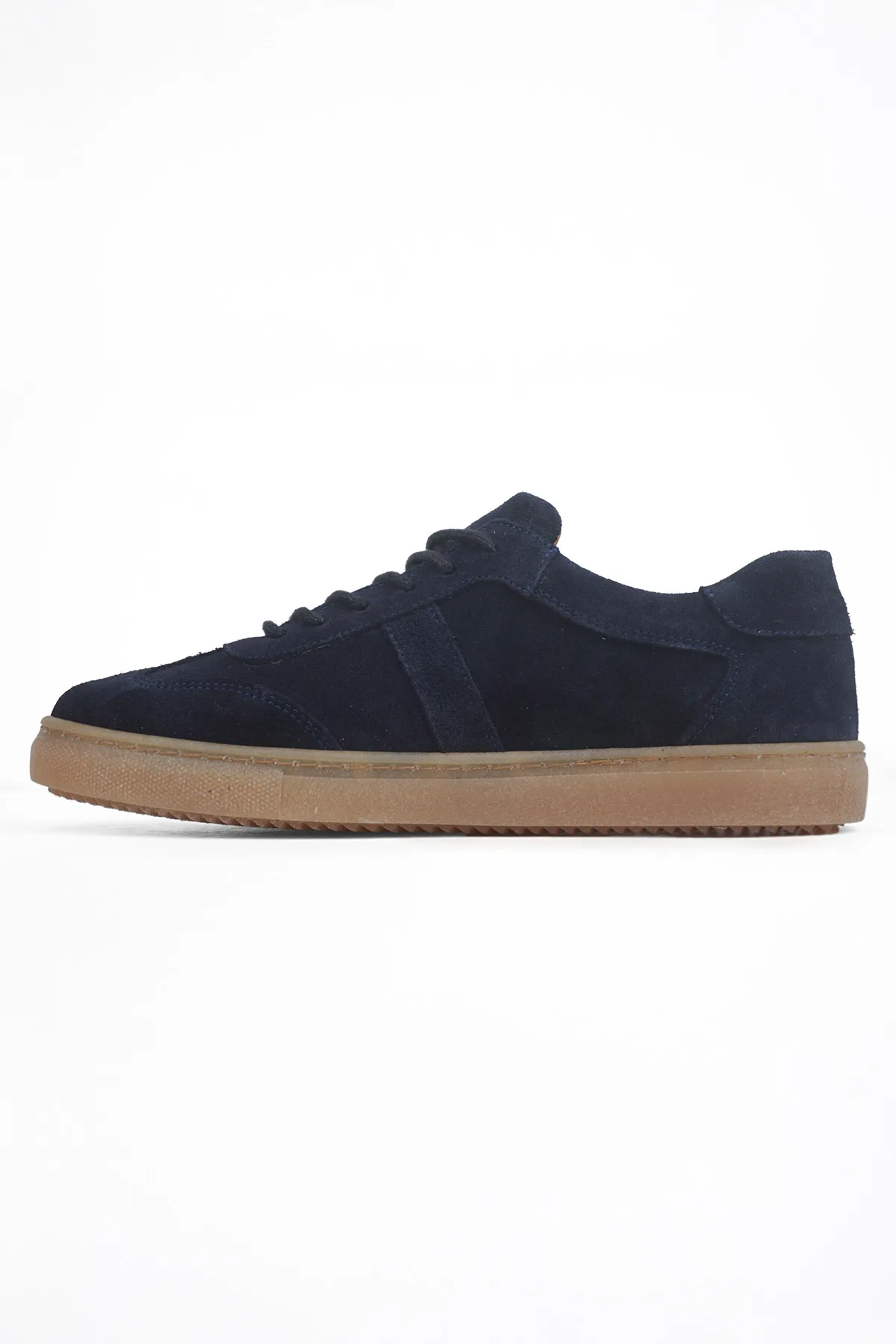 Taba Süet Kadın Hakiki Deri Casual Sneaker Lacivert Süet