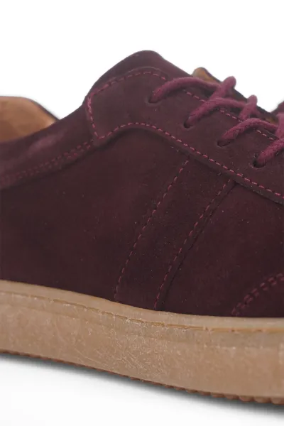 Kadın Hakiki Deri Casual Sneaker Bordo