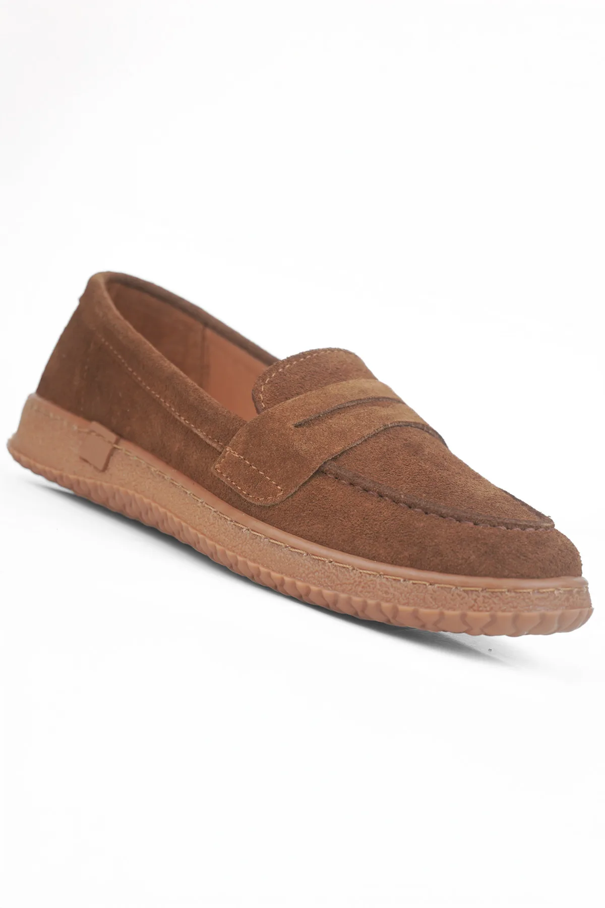 Acı Kahve Süet Kadın Hakiki Deri Ortopedik Loafer Taba Süet