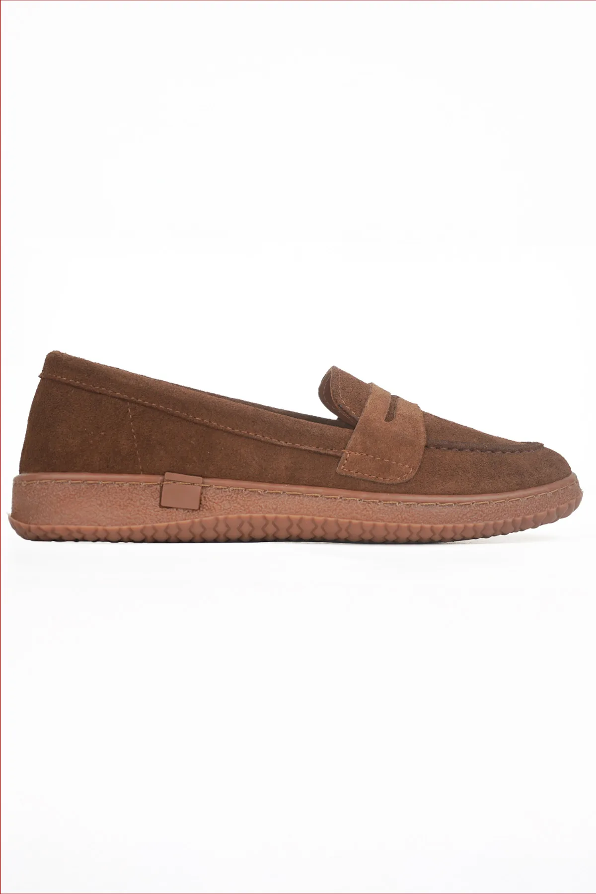 Acı Kahve Süet Kadın Hakiki Deri Ortopedik Loafer Taba Süet