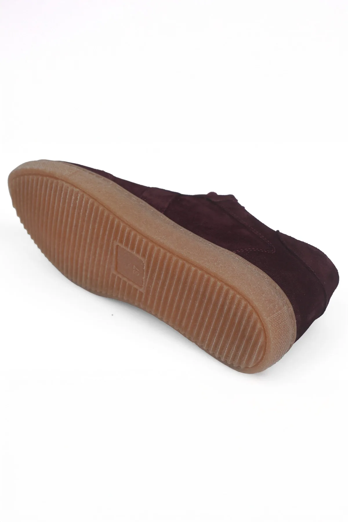 Taba Süet Kadın Hakiki Deri Casual Sneaker Bordo Süet