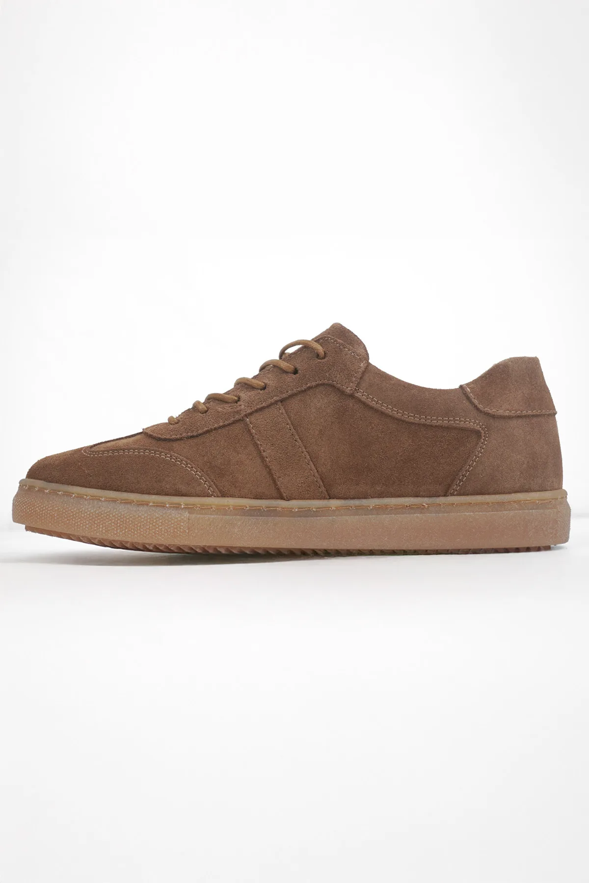 Taba Süet Kadın Hakiki Deri Casual Sneaker Taba Süet