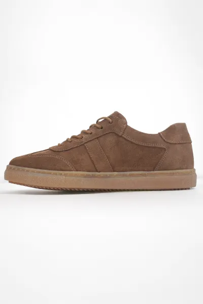 Kadın Hakiki Deri Casual Sneaker Taba Süet