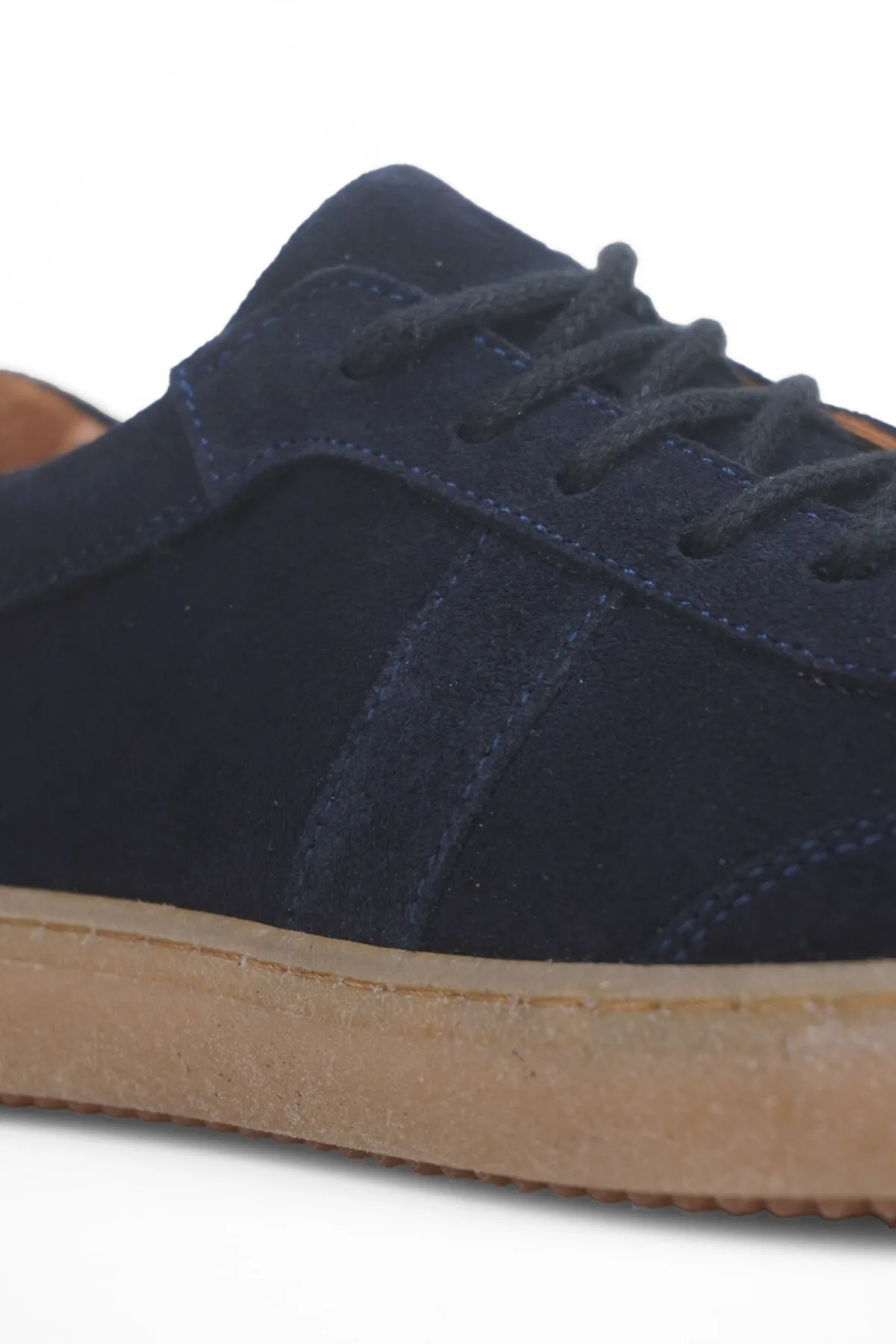 Taba Süet Kadın Hakiki Deri Casual Sneaker Lacivert Süet