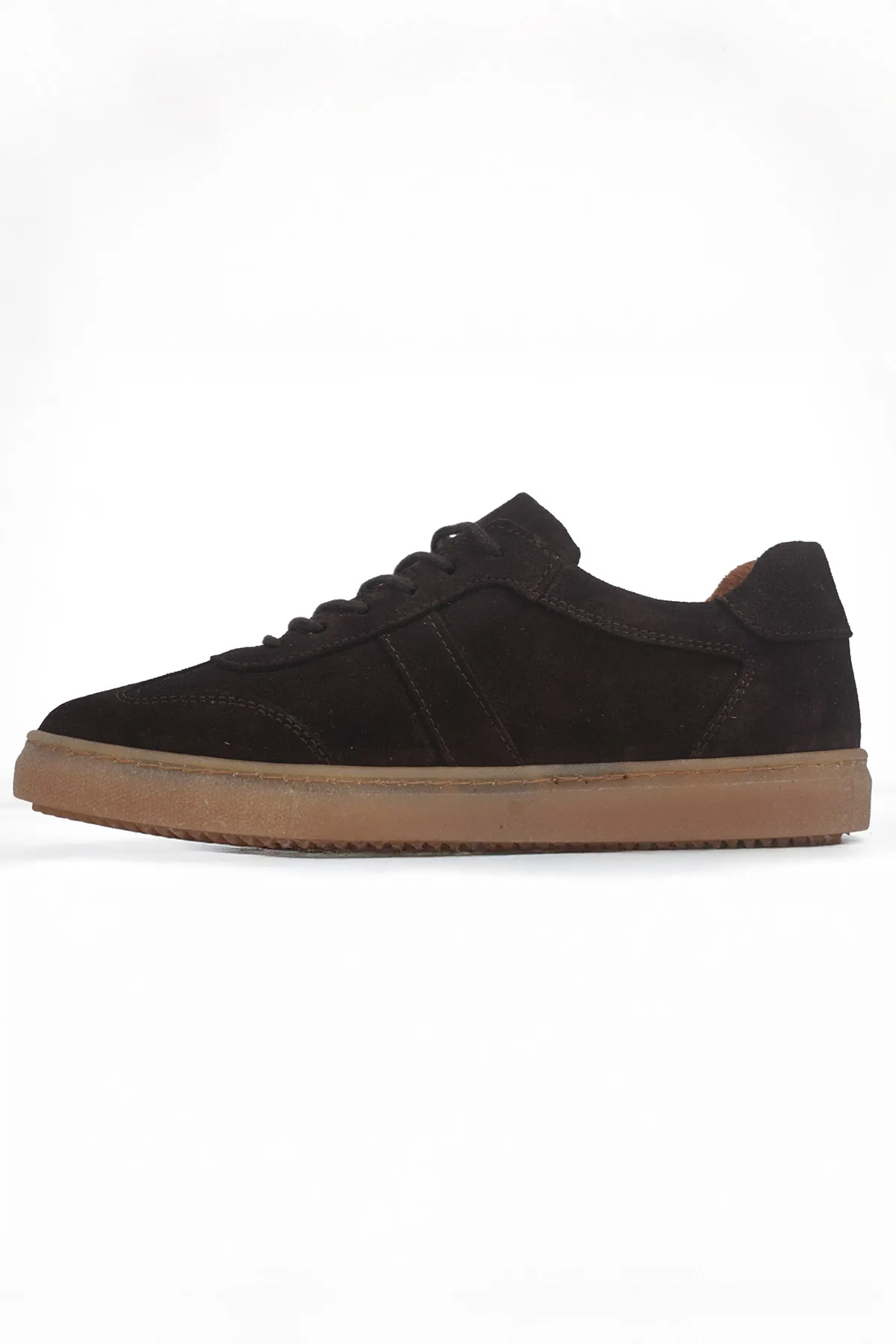 Taba Süet Kadın Hakiki Deri Casual Sneaker Kahverengi Süet