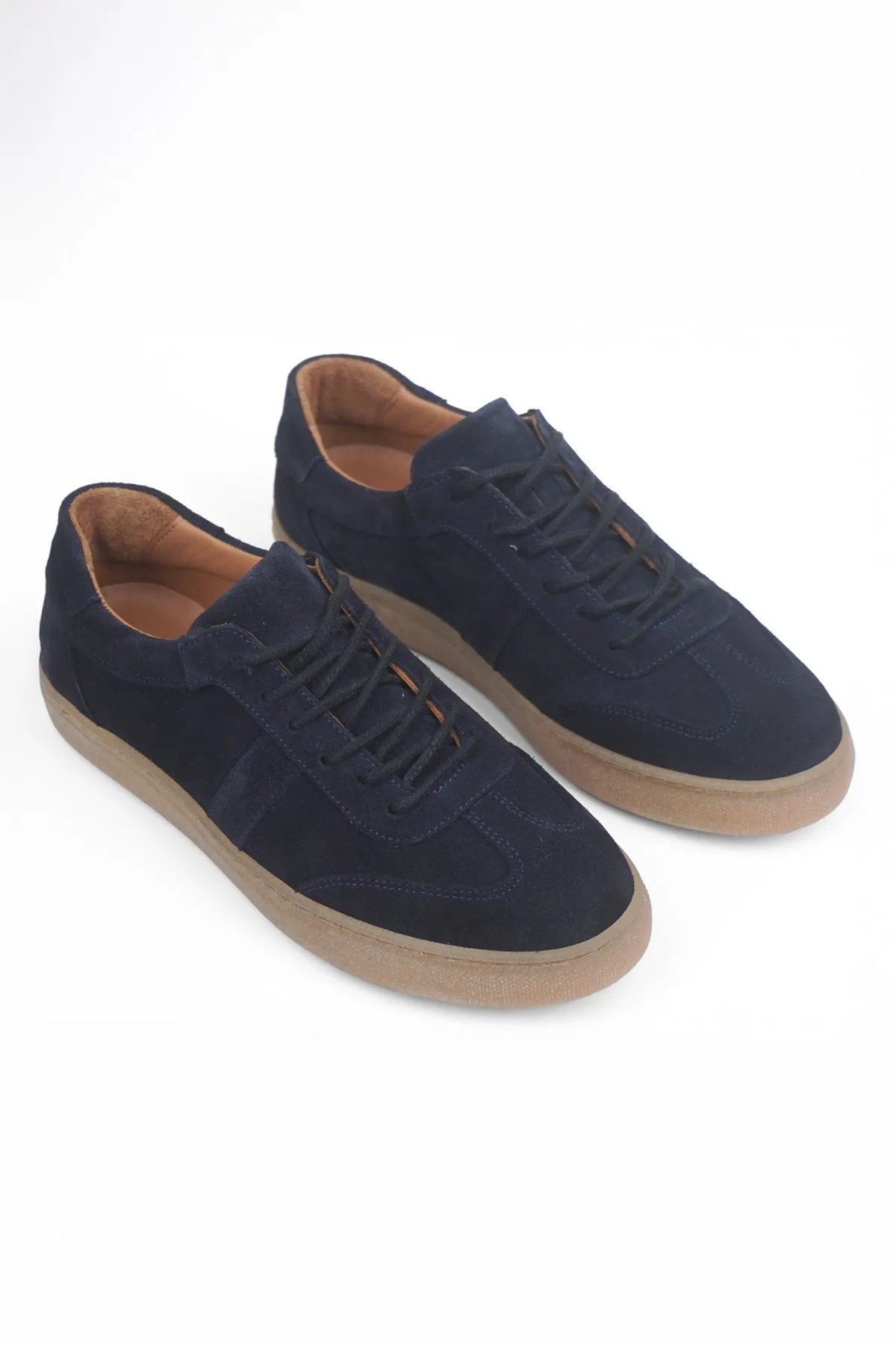 Taba Süet Kadın Hakiki Deri Casual Sneaker Lacivert Süet