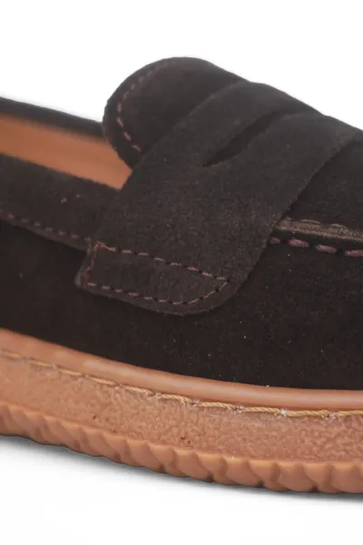 Kadın Hakiki Deri Ortopedik Loafer Kahverengi Süet