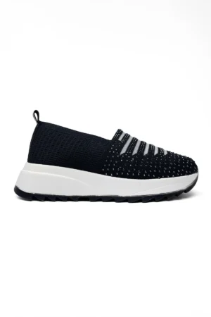 taşlı kadın yüksek taban triko günlük ayakkabı