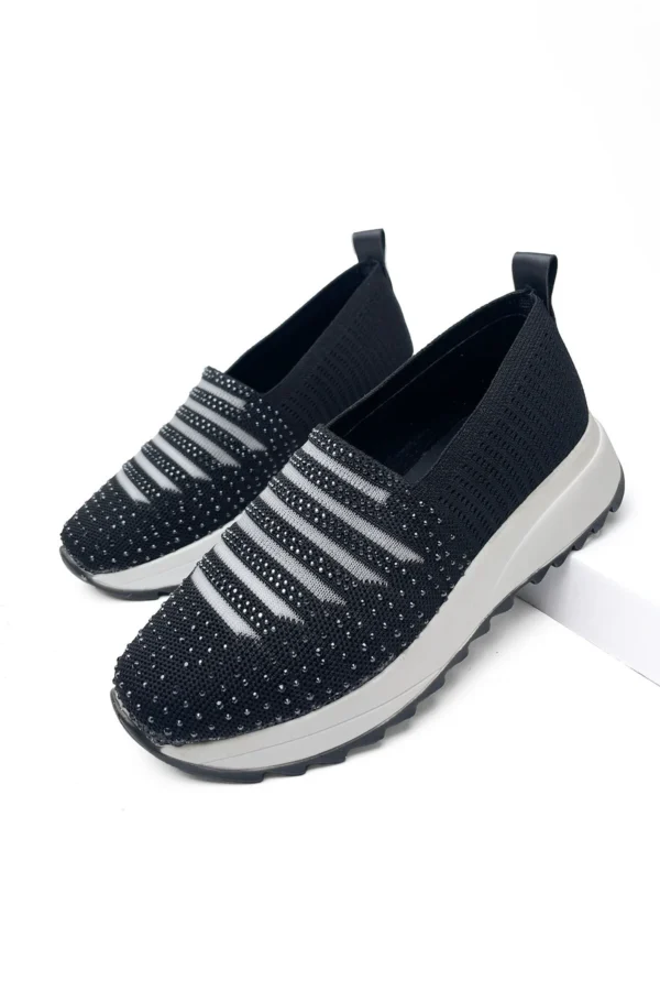 taşlı kadın yüksek taban triko günlük ayakkabı