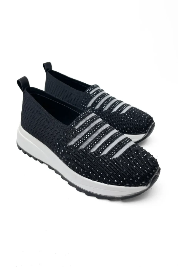 taşlı kadın yüksek taban triko günlük ayakkabı