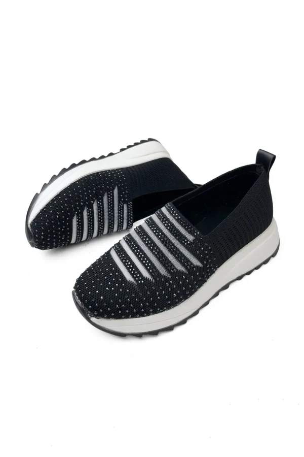 taşlı kadın yüksek taban triko günlük ayakkabı