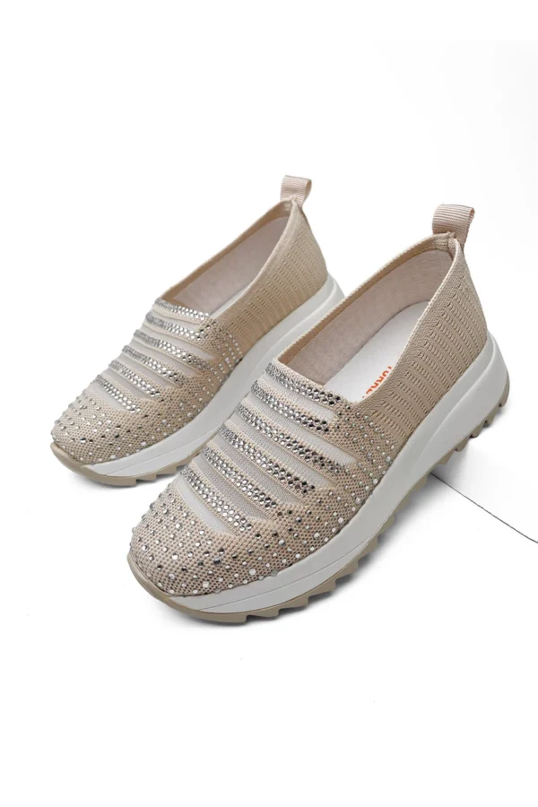 taşlı kadın yüksek taban triko günlük ayakkabı