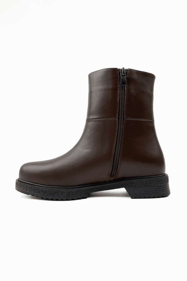 kadın hakiki deri fermuarlı günlük rahat bot