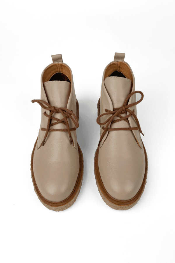 kadın hakiki deri kauçuk kalın taban bağcıklı haşpabi bot