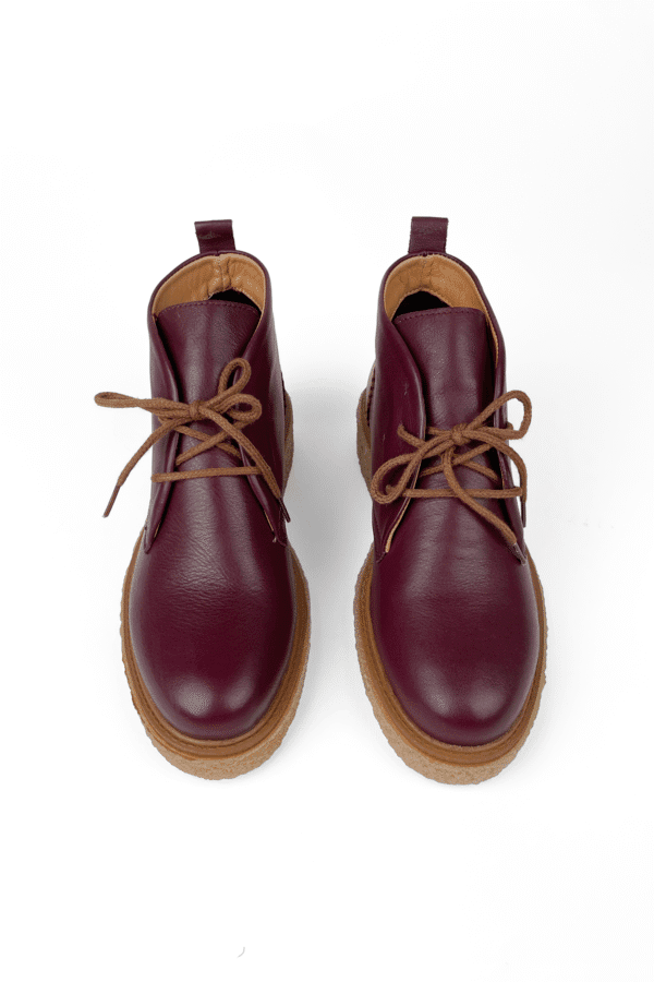 kadın hakiki deri kauçuk taban bağcıklı haşpabi bot