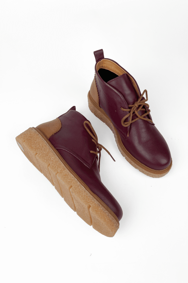 kadın hakiki deri kauçuk taban bağcıklı haşpabi bot