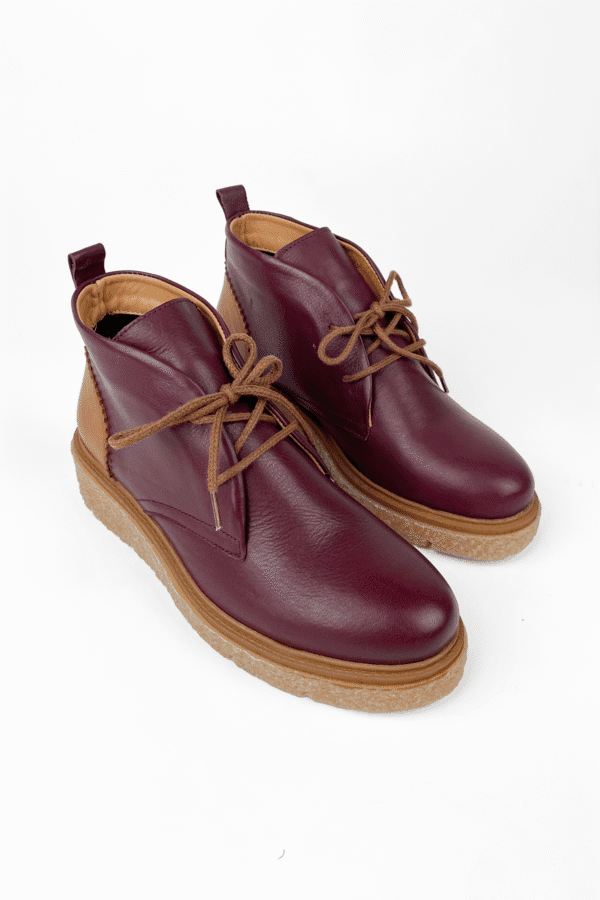 kadın hakiki deri kauçuk taban bağcıklı haşpabi bot