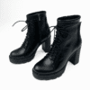 fermuarlıkadınbot2342342 Siyah Kadın Hakiki Deri Bağcıklı Fermuarlı Yüksek Platform Kalın Topuklu Bot