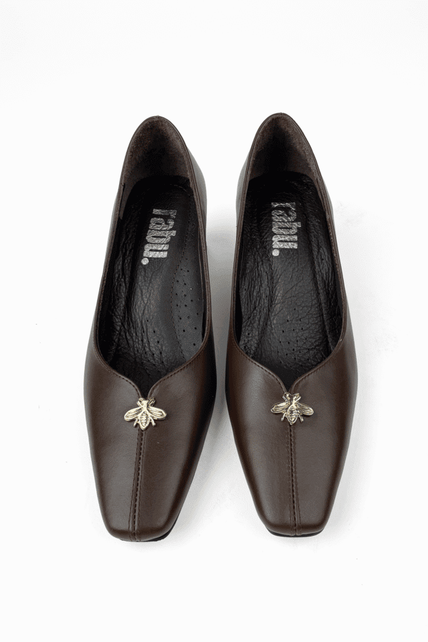 kadın hakiki deri küt burun günlük topuklu ayakkabı