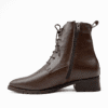 kadınfermuarlIpostal124124 Kahverengi Kadın Hakiki Deri Bağcıklı Fermuarlı Rahat Bot