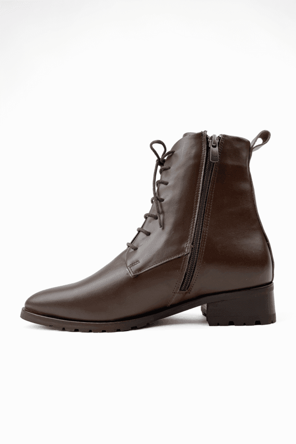 kadınfermuarlIpostal124124 Kahverengi Kadın Hakiki Deri Bağcıklı Fermuarlı Rahat Bot