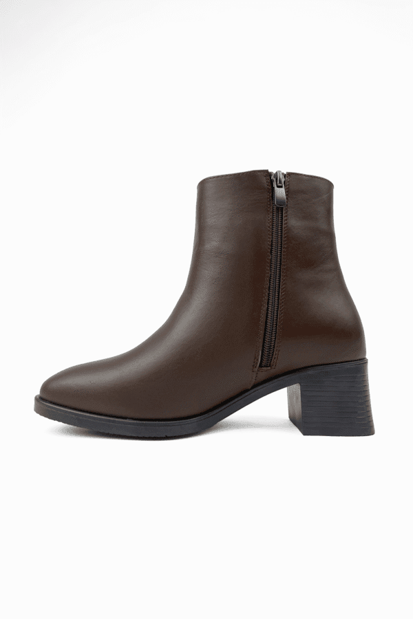 siyah kadın hakiki deri kare burun 5 cm topuklu kaymaz taban rahat