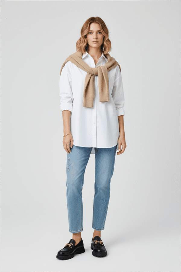 siyah kadın hakiki deri gold metal tokalı ortopedik kalın taban loafer