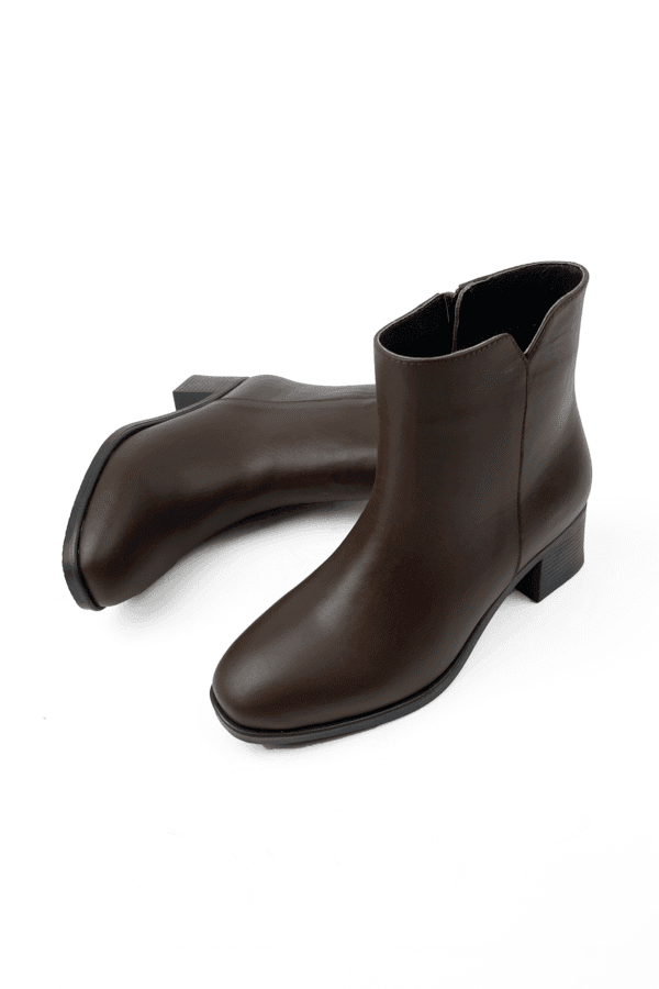 siyah kadın hakiki deri kare burun 5 cm topuklu kaymaz taban rahat