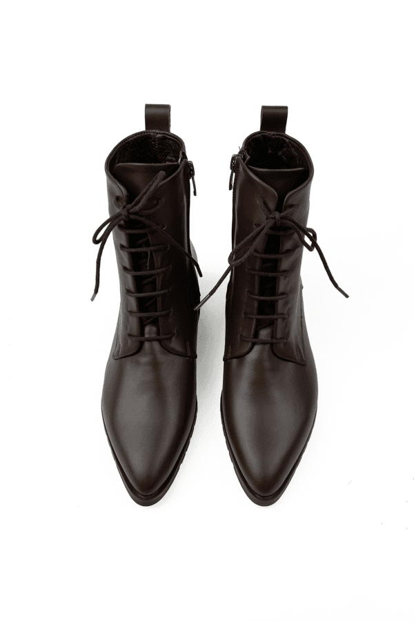 kadınsivriburunlubot23626236 Kahverengi Kadın Hakiki Deri Bağcıklı Fermuarlı Rahat Bot