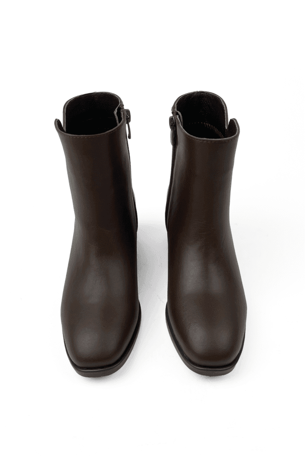 siyah kadın hakiki deri kare burun 5 cm topuklu kaymaz taban rahat