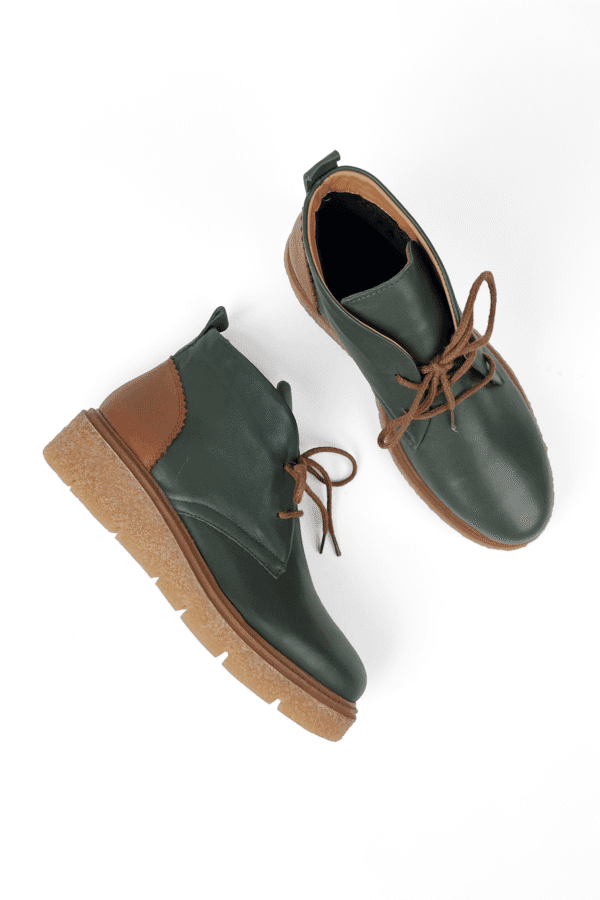 kadın hakiki deri kauçuk taban bağcıklı haşpabi bot