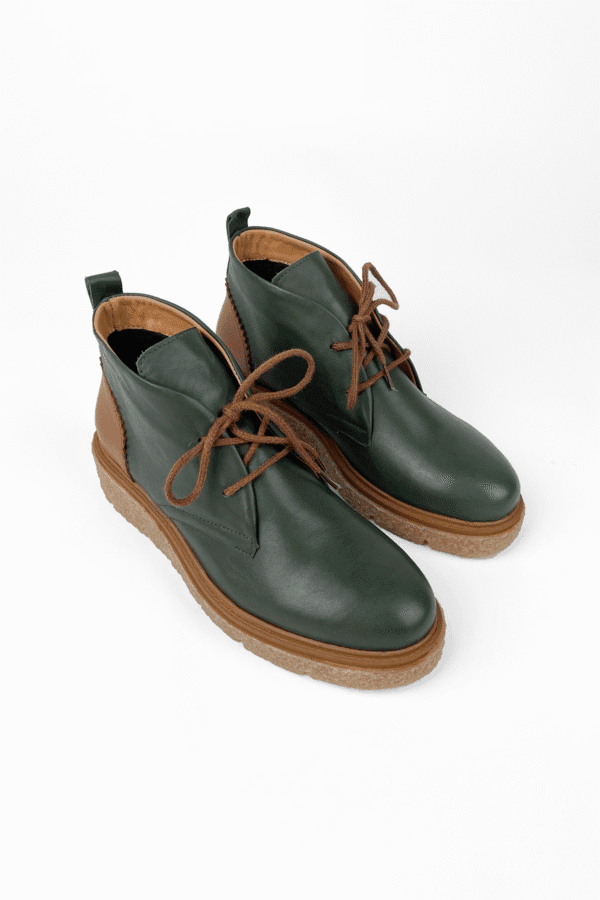 kadın hakiki deri kauçuk taban bağcıklı haşpabi bot