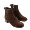Süet Kadın Hakiki Deri Bilekte Fermuarlı ve Lastikli Chelsea Bot