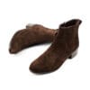 Süet Kadın Hakiki Deri Bilekte Fermuarlı ve Lastikli Chelsea Bot