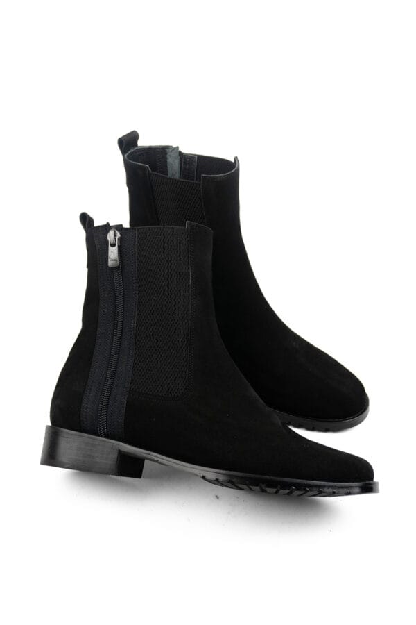 Kadın Hakiki Deri Süet Fermuarlı Ve Lastikli Chelsea Bot