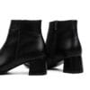 Kadın Hakiki Deri  Yuvarlak Burun Topuklu Bot