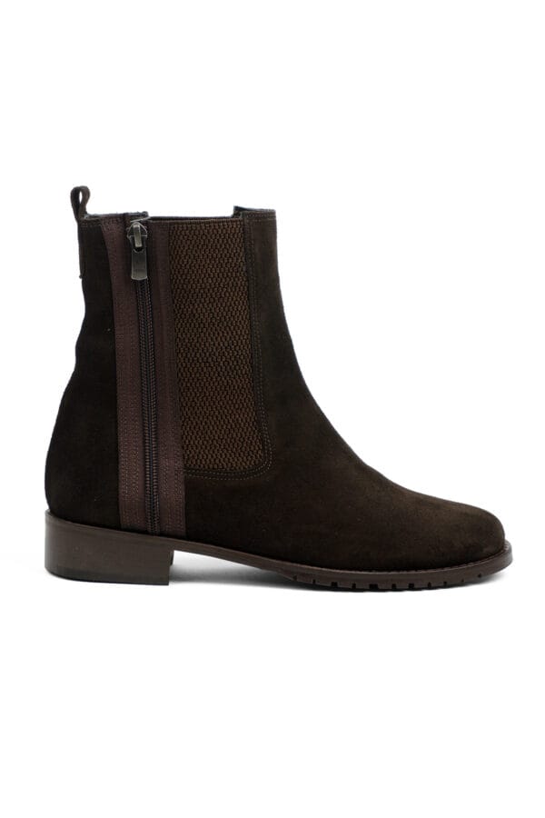 Kadın Hakiki Deri Süet Fermuarlı Ve Lastikli Chelsea Bot