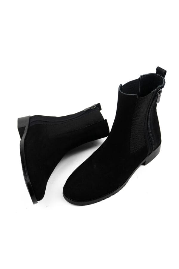 Kadın Hakiki Deri Süet Fermuarlı Ve Lastikli Chelsea Bot