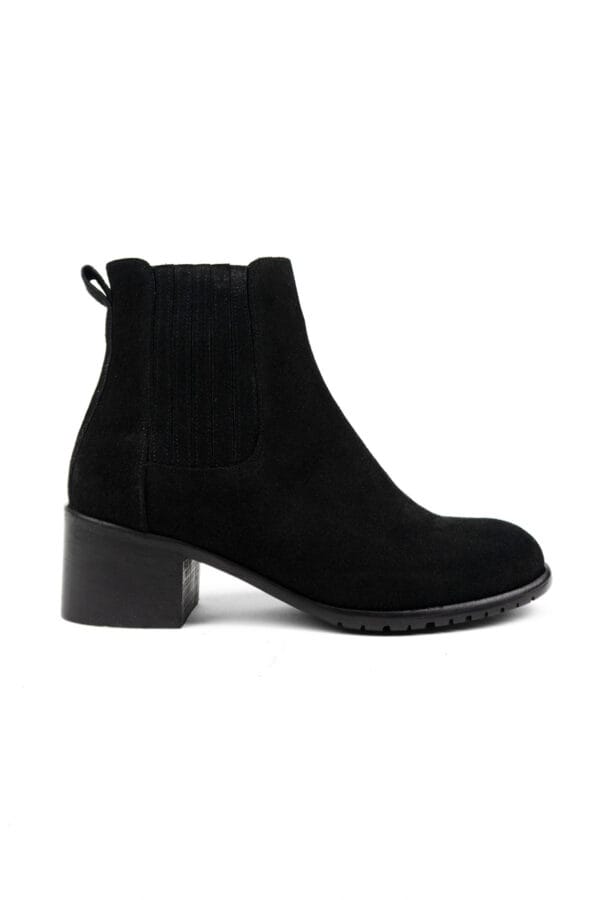 Süet Kadın Hakiki Deri Bilekte Fermuarlı ve Lastikli Chelsea Bot