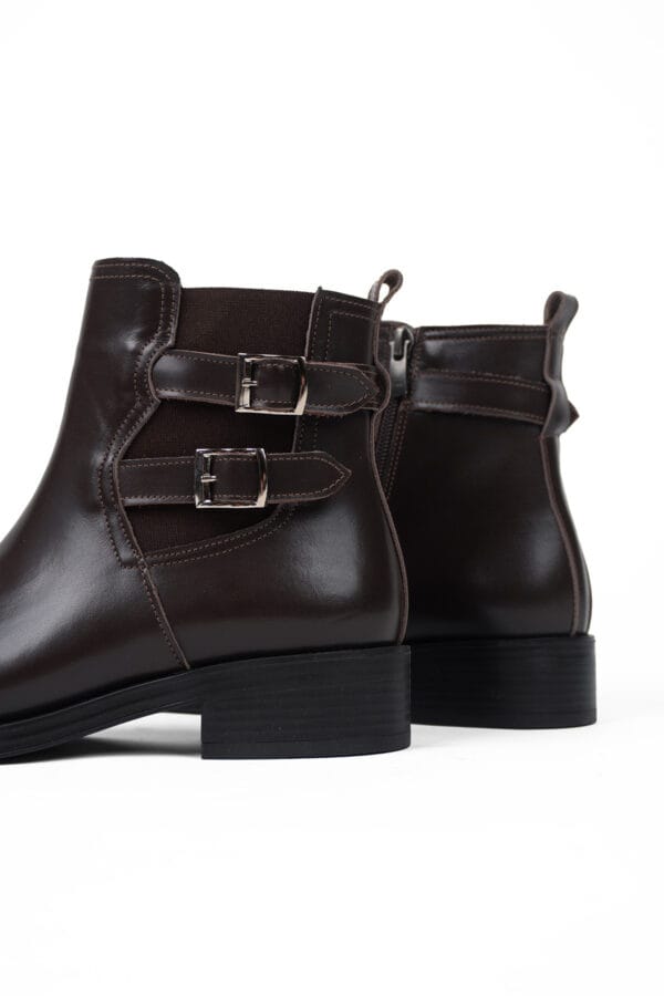 1_org_zoom-16.jpg Kadın Hakiki Deri Kısa Topuklu Yandan Tokalı Lastikli Bilekte Bot