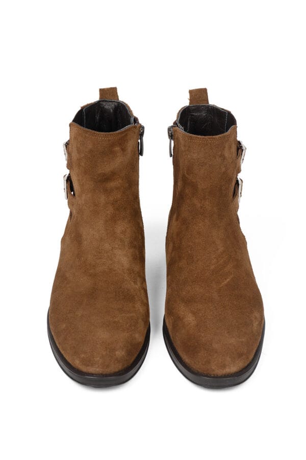 1_org_zoom-19.jpg Kadın Hakiki Deri Kısa Topuklu Yandan Tokalı Lastikli Bilekte Bot