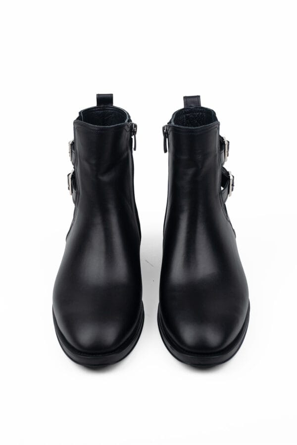 1_org_zoom-31.jpg Kadın Hakiki Deri Kısa Topuklu Yandan Tokalı Lastikli Bilekte Bot