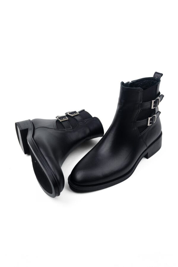 1_org_zoom-33.jpg Kadın Hakiki Deri Kısa Topuklu Yandan Tokalı Lastikli Bilekte Bot